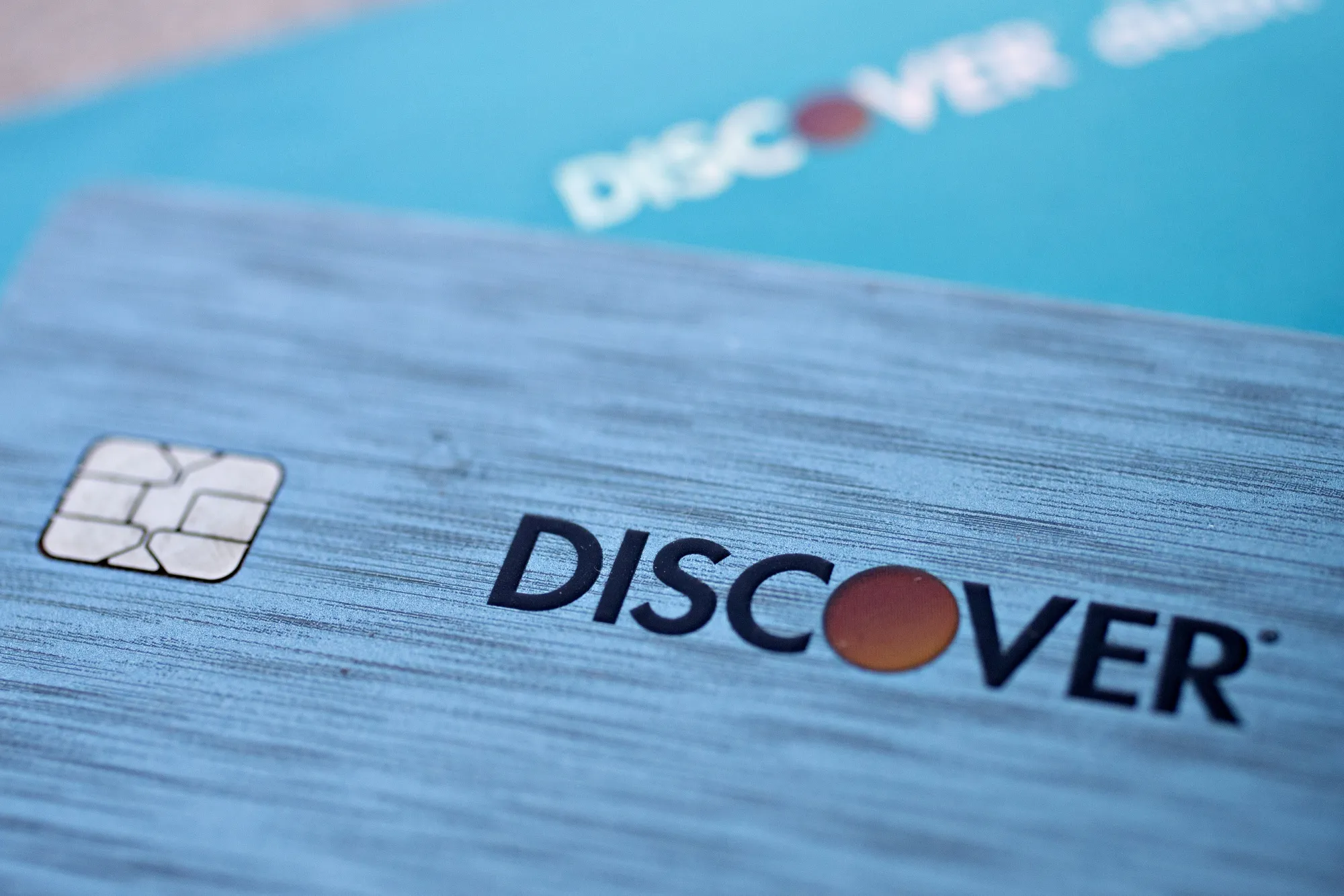A Discover Financial Services chip credit&nbsp;card.