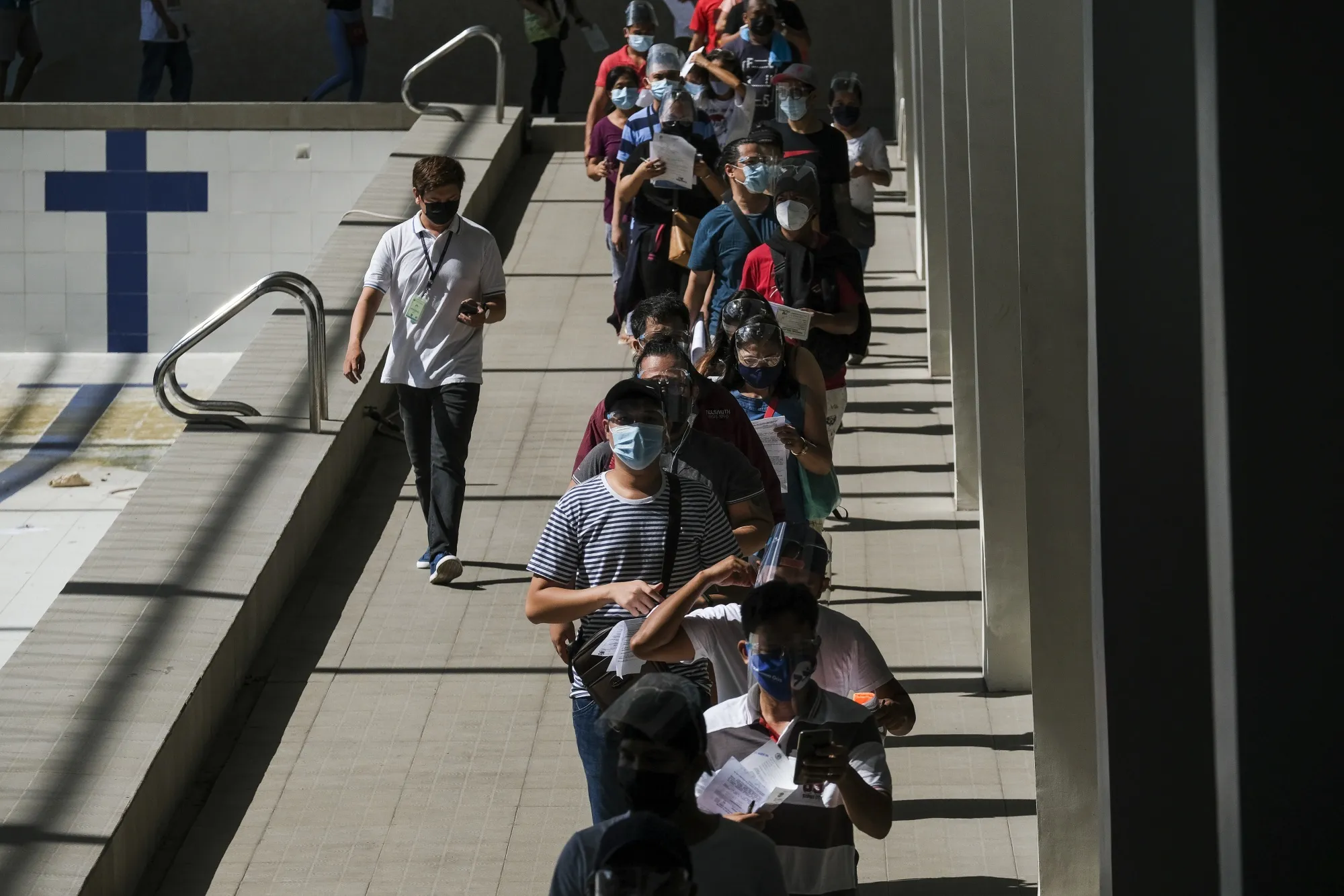 A Covid-19 vaccination site set up inside the Marikina Sports Complex in Marikina City, Metro Manila, the Philippines, on Aug. 6.