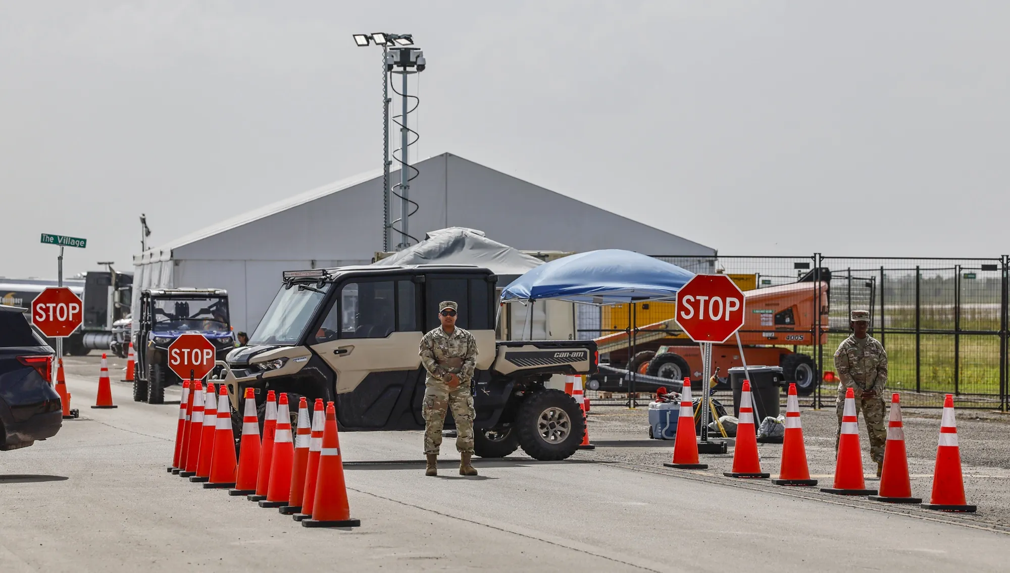 Security at the so-called Alligator Alcatraz&nbsp;detention camp in Ochopee, Florida.