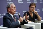 Former New York City Mayor Mike Bloomberg participates in an “innovation and inspiration” discussion with Berlin-based SoundCloud CEO & Co-founder Alexander Ljung at Bloomberg’s Ideas Camp, held in Berlin. 