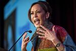 Kamala Harris speaks during a San Francisco Pride event on Sunday.