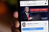 The Facebook account for U.S. President Donald Trump on a smartphone arranged in Arlington, Virginia, U.S., on Thursday, Jan. 7, 2021.