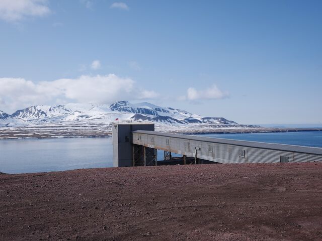 A conveyor at the port. As for the mine, few see it as commercially viable, but rather a statement of intent, one that has become more pressing as the race for the Arctic intensifies.