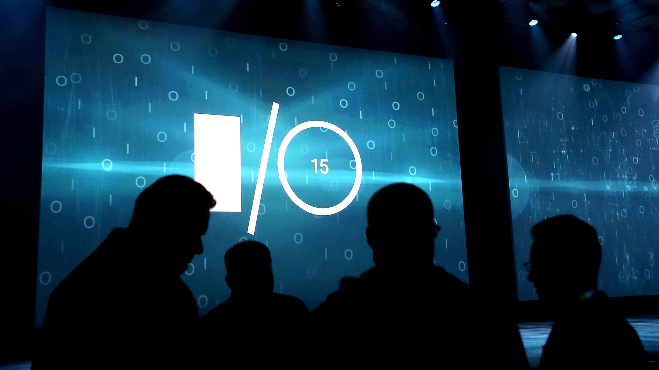 Attendees gather before the opening keynote at the Google I/O conference in San Francisco.

