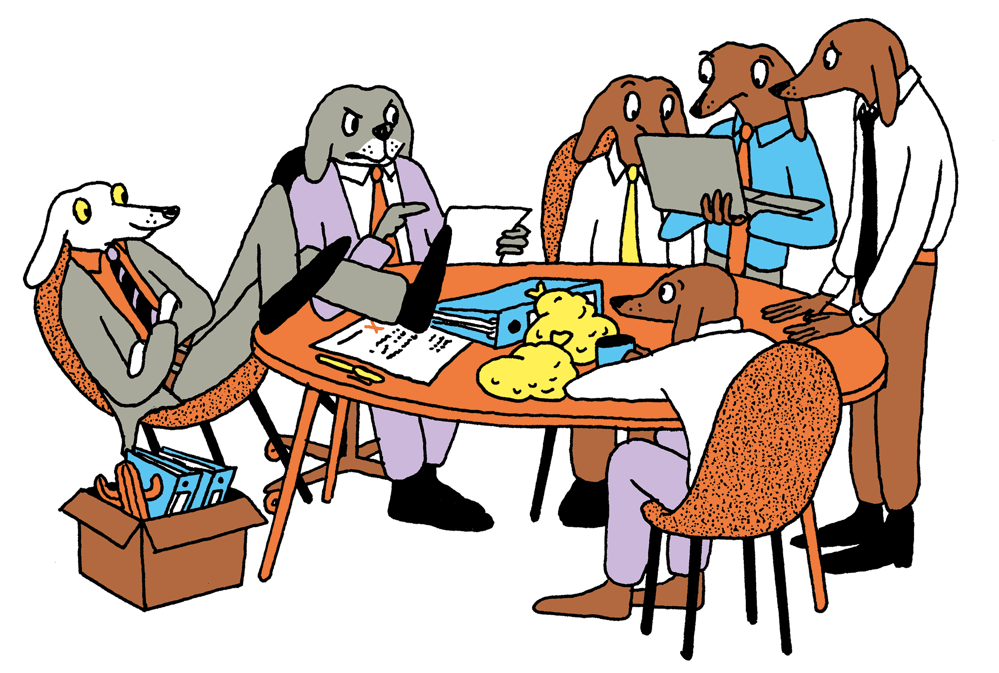 illustration of character riding a dollar bill