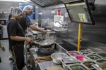 Inside a Rebel Foods Pvt cloud kitchen in Mumbai.