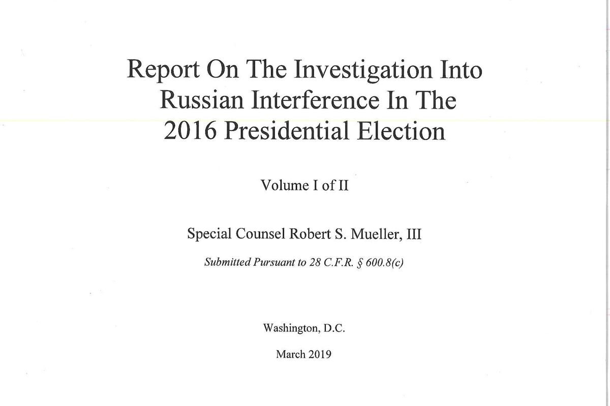 Mueller Report: Read The Redacted Version Of The Report - Bloomberg