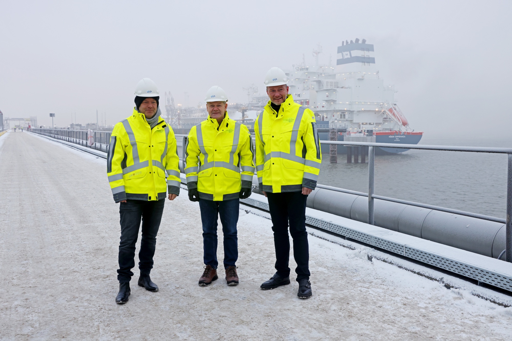 German Chancellor Olaf Scholz Opens The Uniper SE Wilhelmshaven LNG Terminal