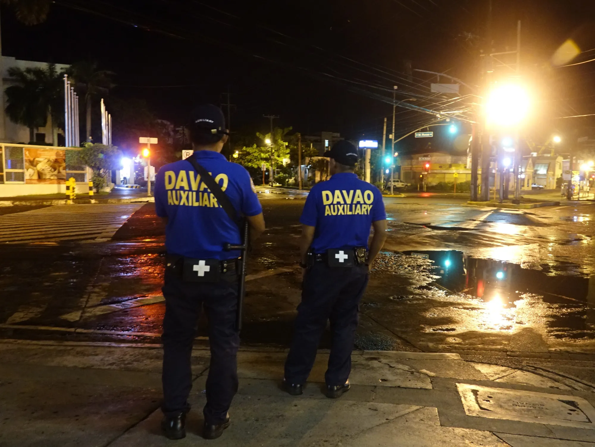 Filiino security forces conduct patrol at a street following Duterte's declaration of Martial law in Mindanao on May 24.
