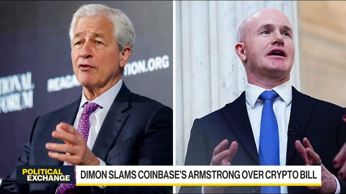 Dimon Slams Coinbase’s Armstrong in Tense Crypto Bill Fight