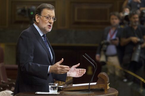 Mariano Rajoy speaks at the parliament in Madrid on Sept. 2.