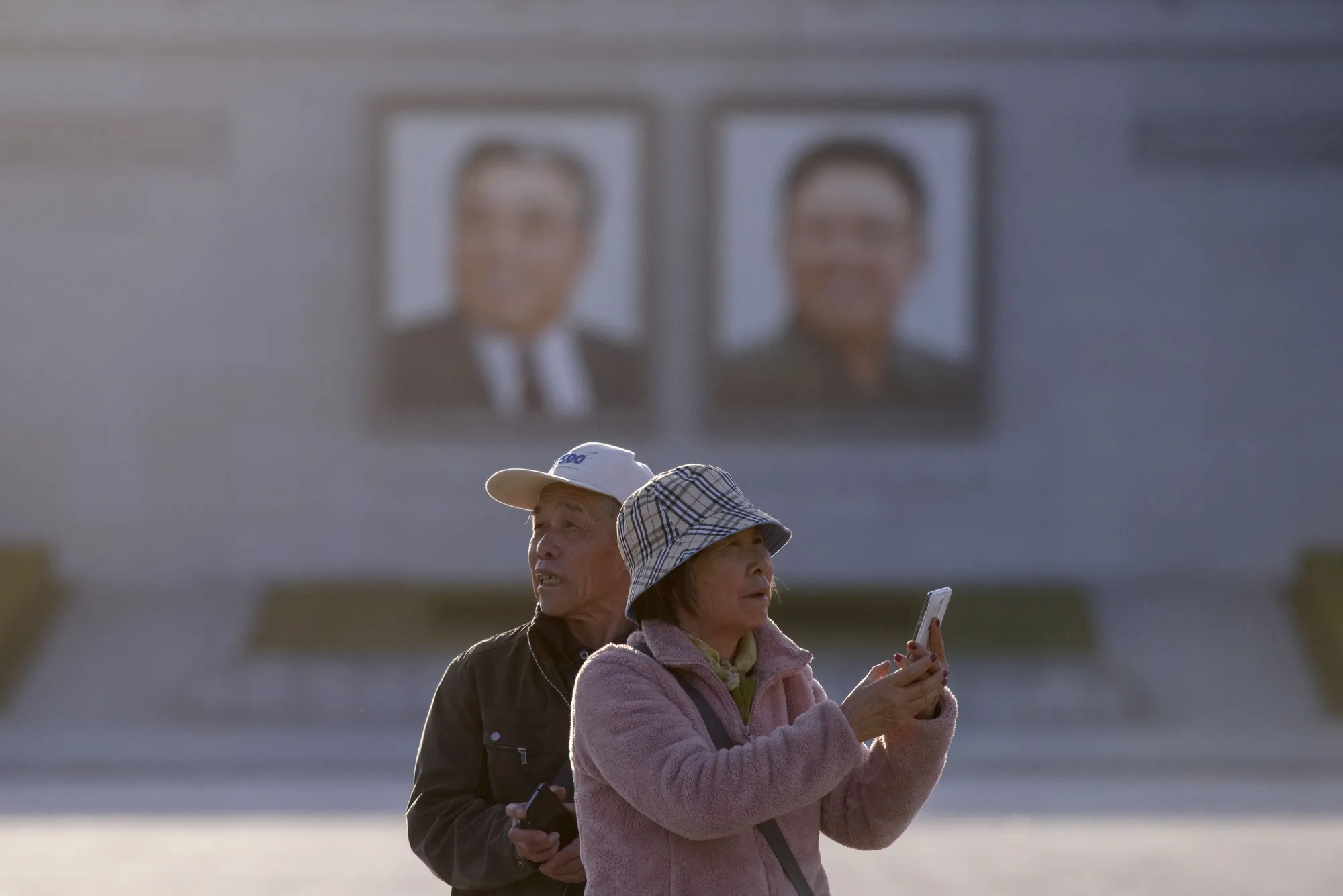 Chinese tourists in Pyongyang in 2019.