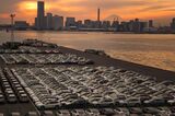 Vehicle Shipment at Yokohama Port Ahead of Auto Companies Earnings