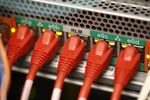 High End Data Cables Feed Into Servers