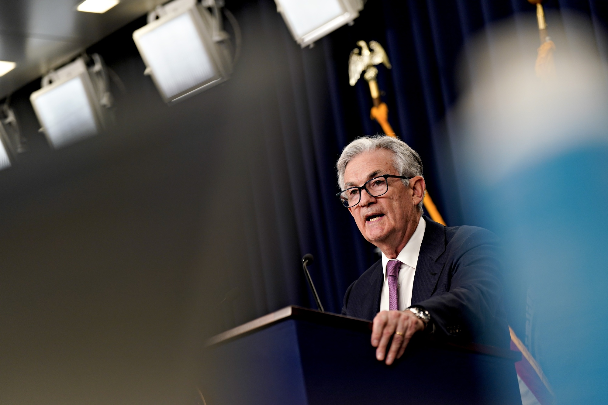Jerome Powell&nbsp;speaks during a news conference following a Federal Open Market Committee&nbsp;meeting in Washington, DC,&nbsp;on&nbsp;Feb. 1.&nbsp;