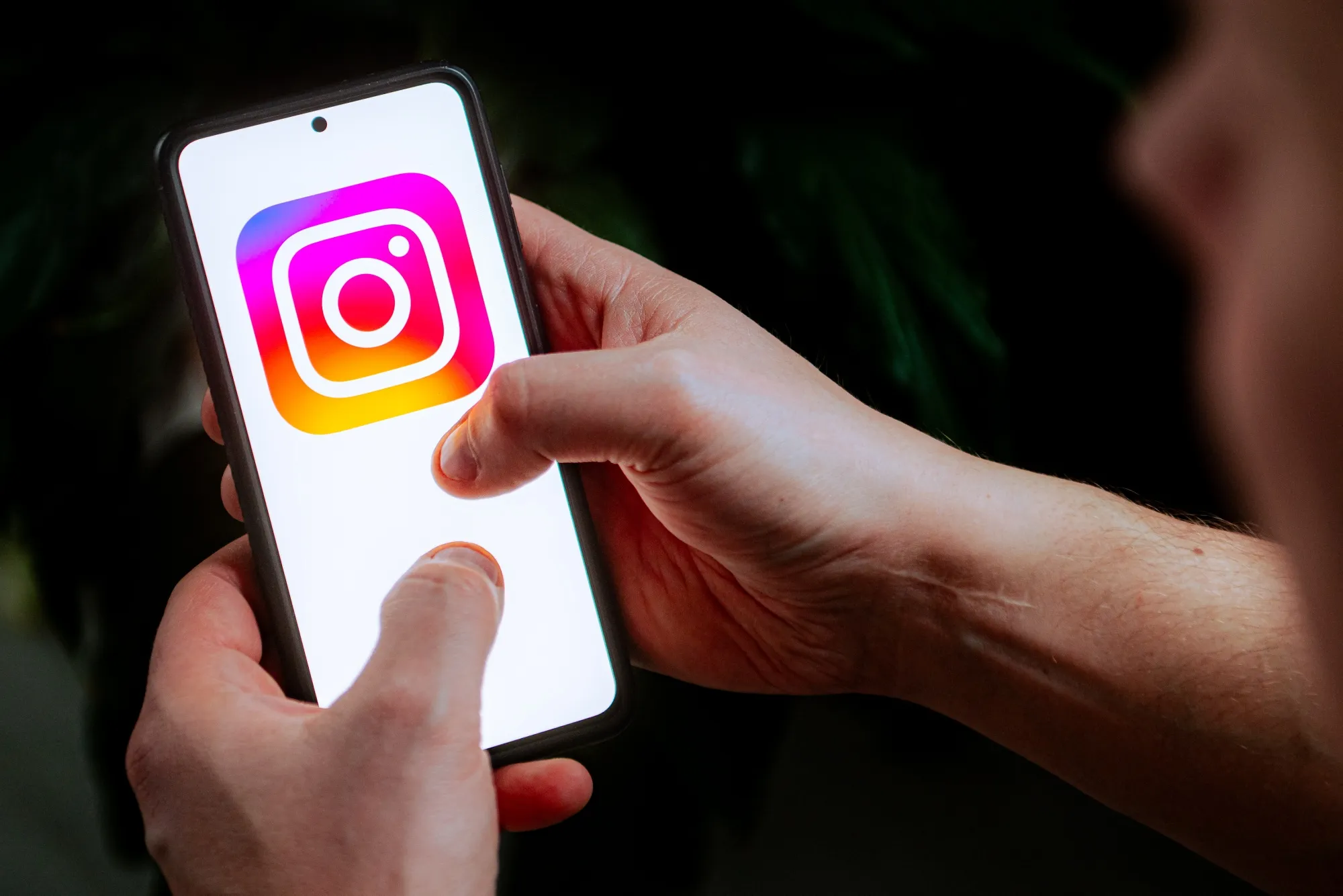 In this photo illustration an Instagram logo seen displayed