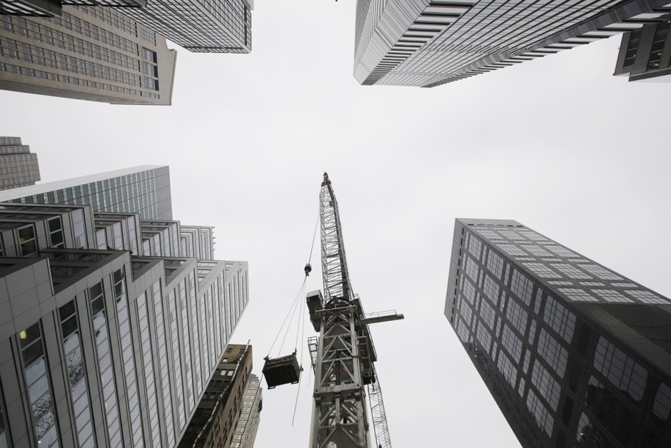 A 2013 shot of construction 432 Park Avenue, which has since topped off at 1,396 feet.