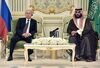 Russian President Vladimir Putin (L) meets with Saudi Arabia's Crown Prince Mohammed bin Salman in Riyadh, Saudi Arabia, on October 14, 2019. (Photo by Alexey NIKOLSKY / SPUTNIK / AFP) (Photo by ALEXEY NIKOLSKY/SPUTNIK/AFP via Getty Images)