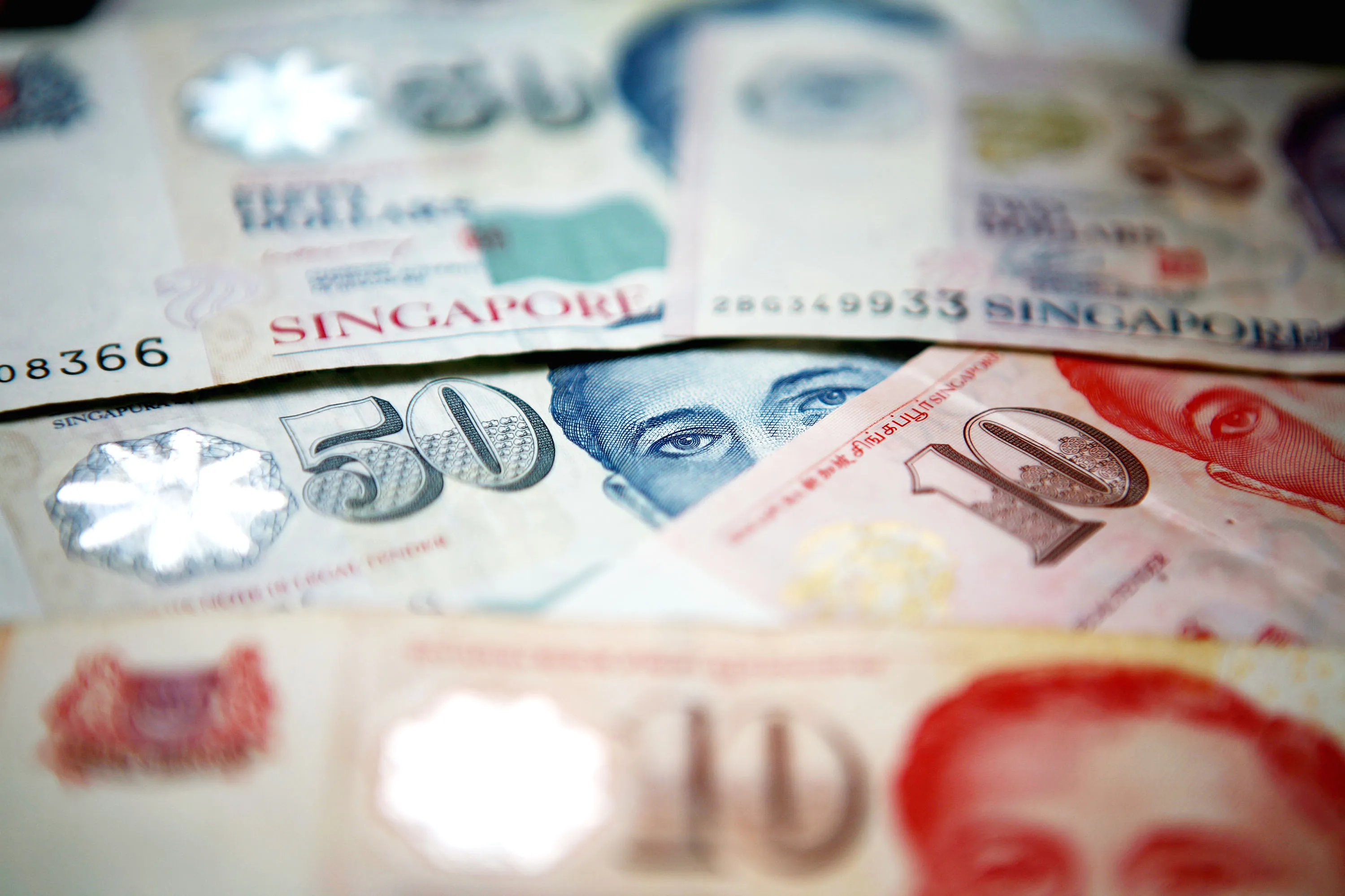 Real Singapore dollar banknotes.