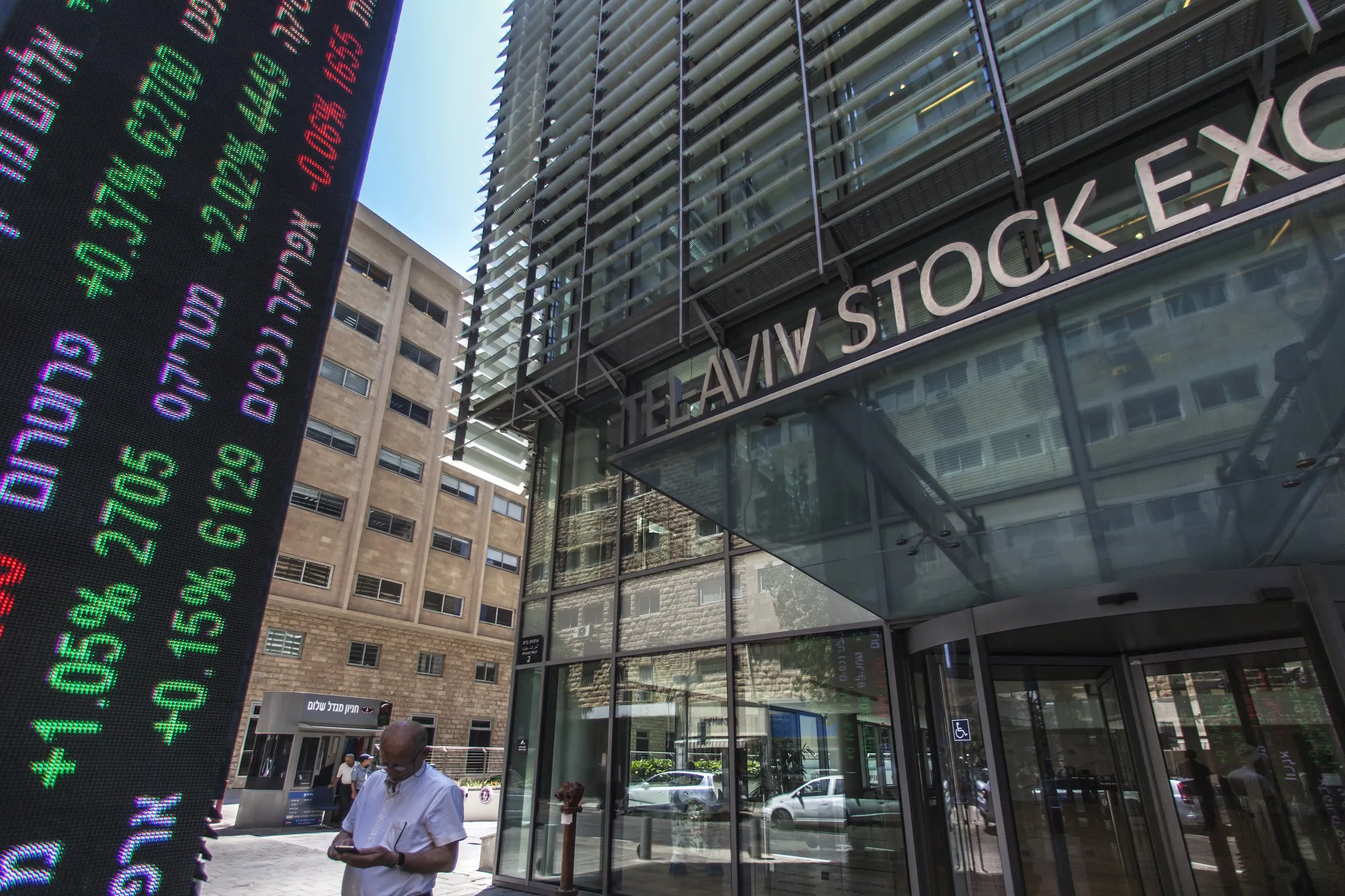The Tel Aviv Stock Exchange.
