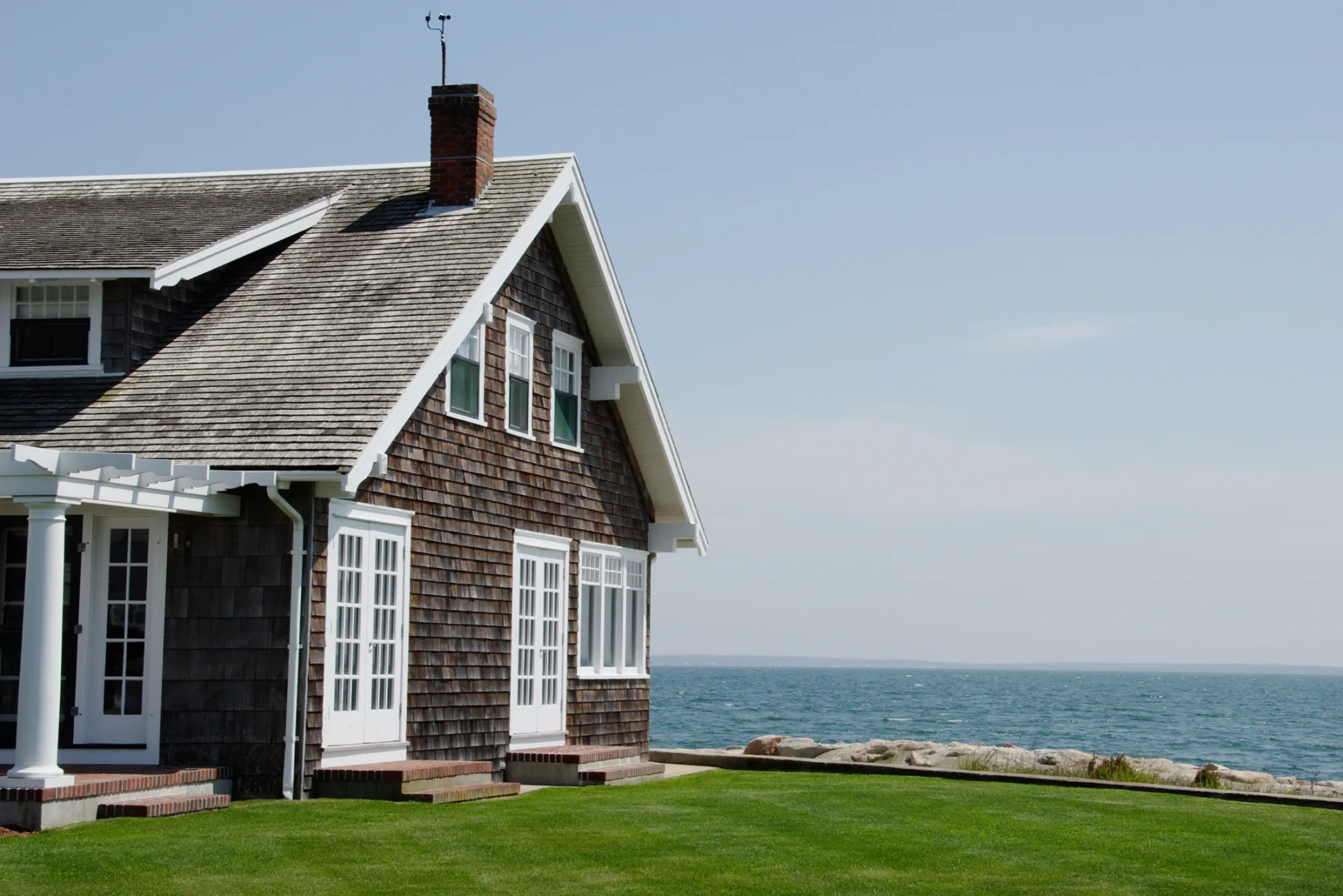 A shingle house on the coast of Cape Cod.