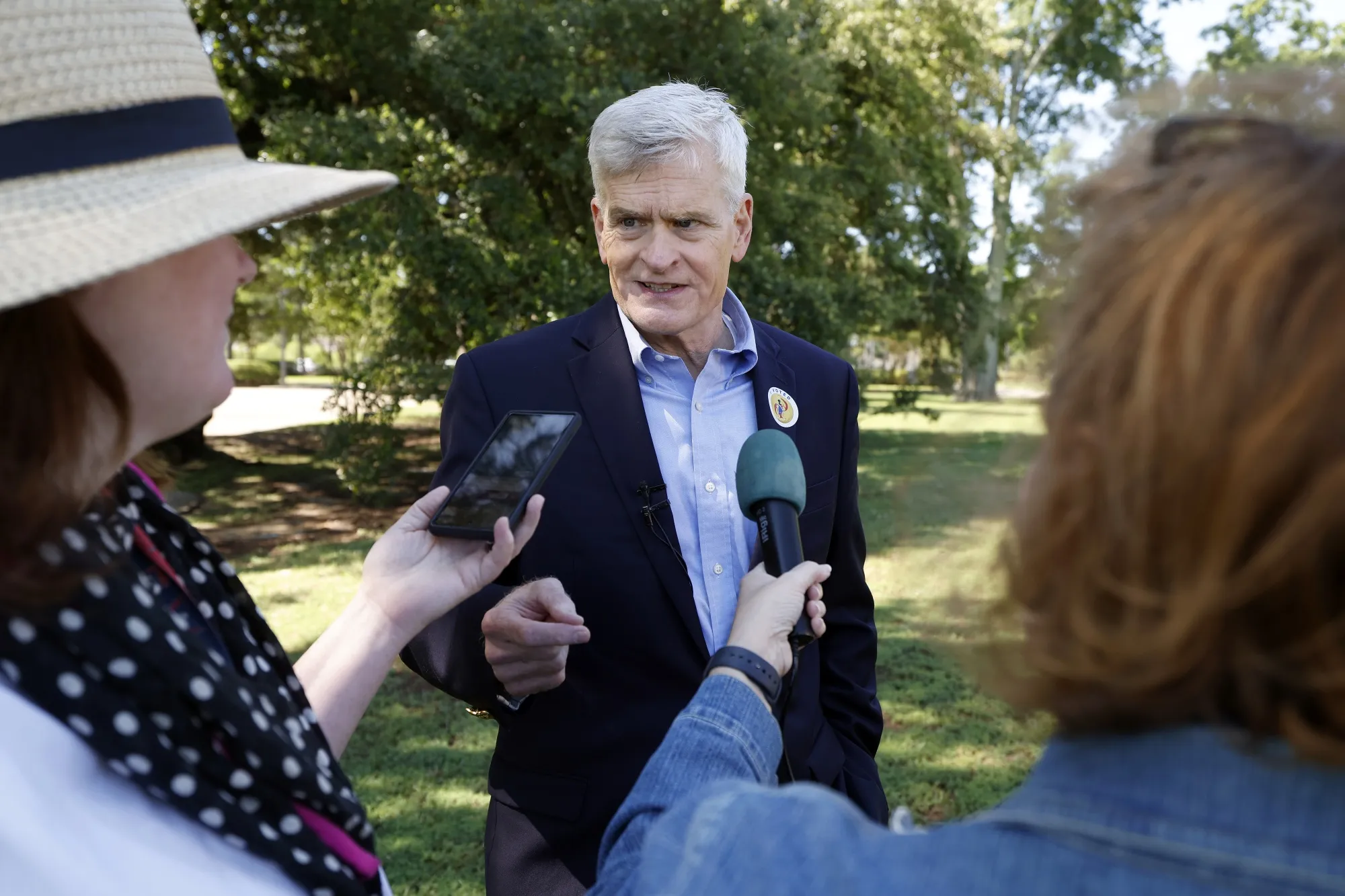 Senator Bill Cassidy on the first day of early voting in Baton Rouge, Louisiana, on May 2.