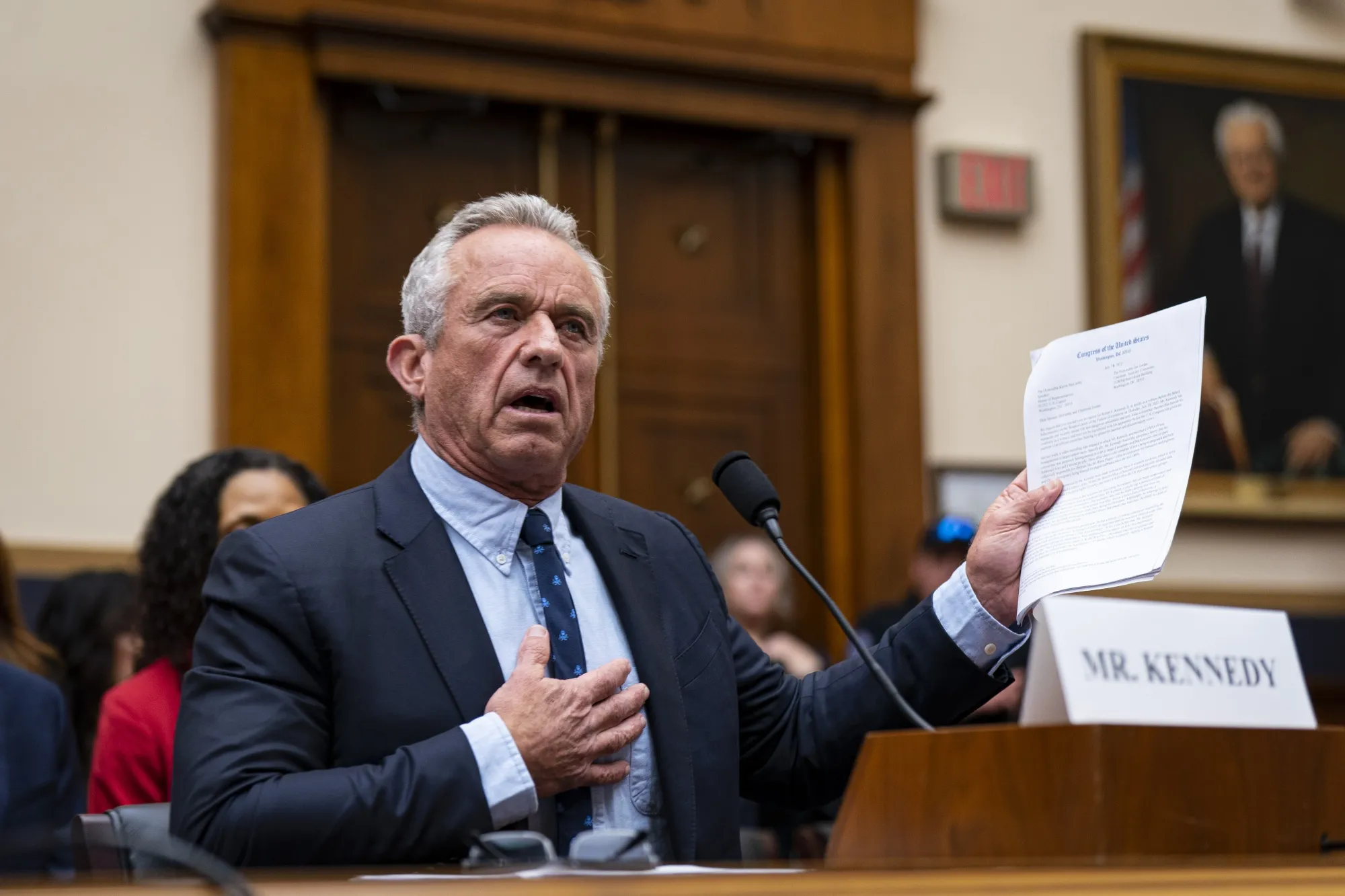 Robert F. Kennedy Jr., partner with Morgan & Morgan PA, speaks during a House Judiciary Subcommittee on the Weaponization of the Federal Government hearing in Washington, DC, US, on Thursday, July 20, 2023. The committee chairman announced the hearing to examine the federal government's role in censoring Americans and big tech silencing speech.