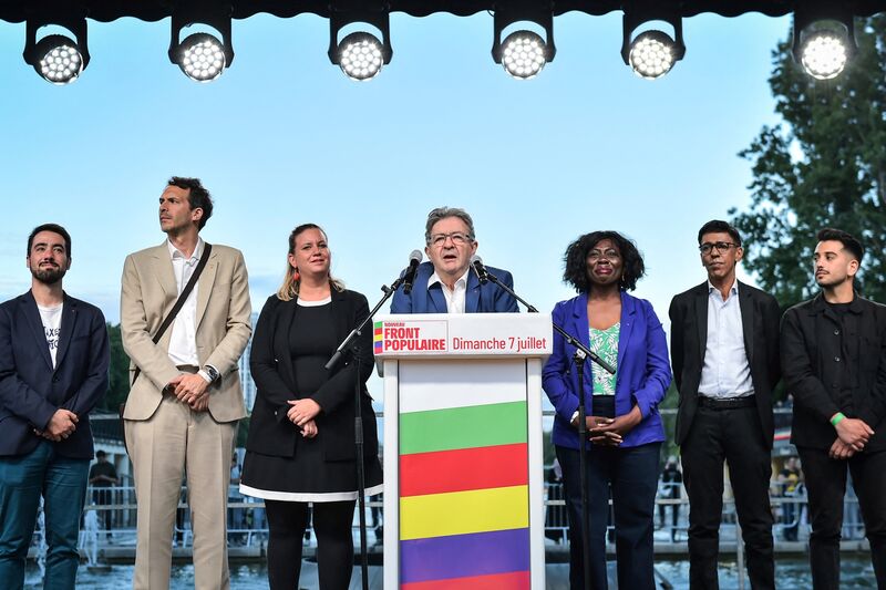 Jean-Luc Melenchon delivers a speech 