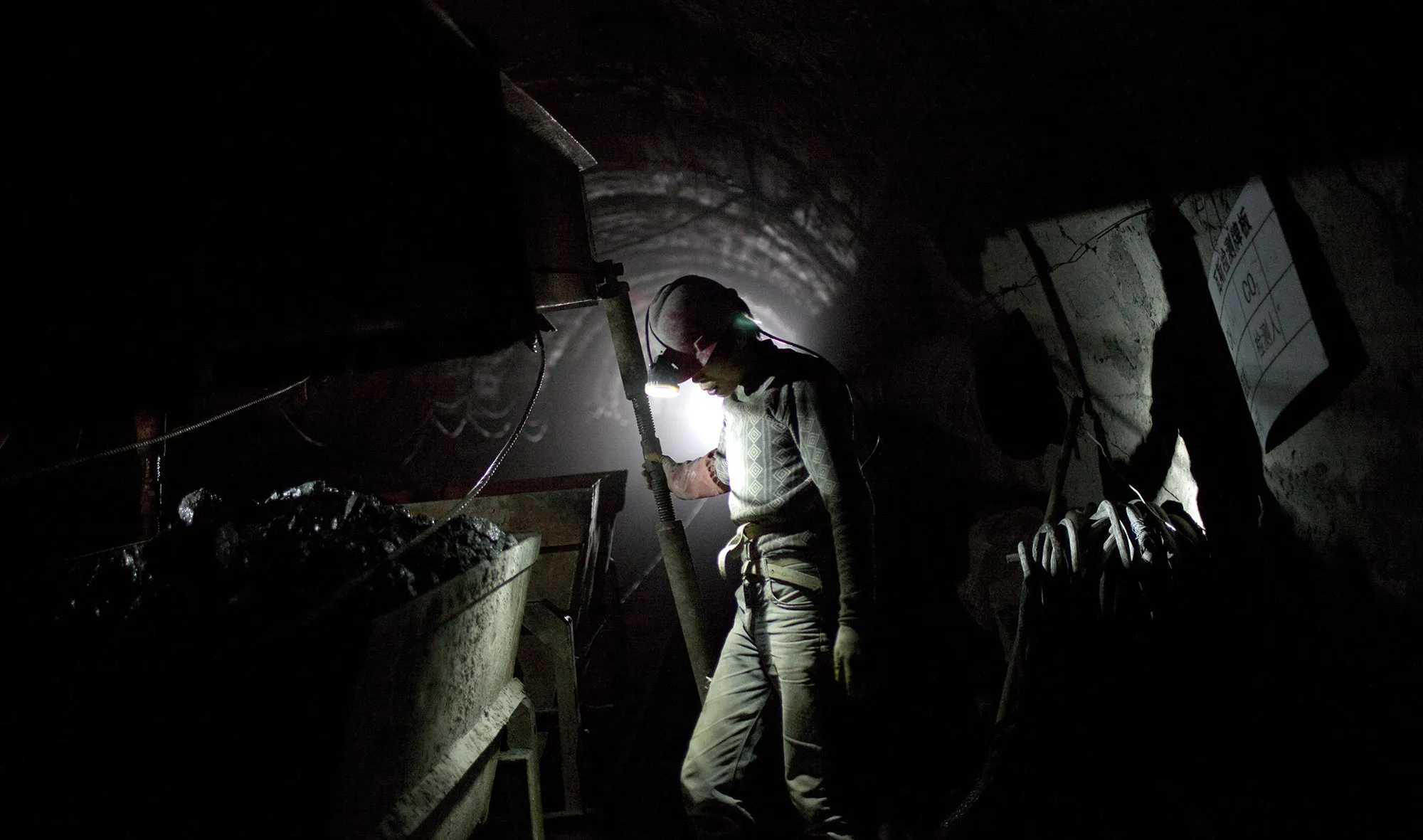 A new coal mine shaft is developed in China’s Shanxi Province.