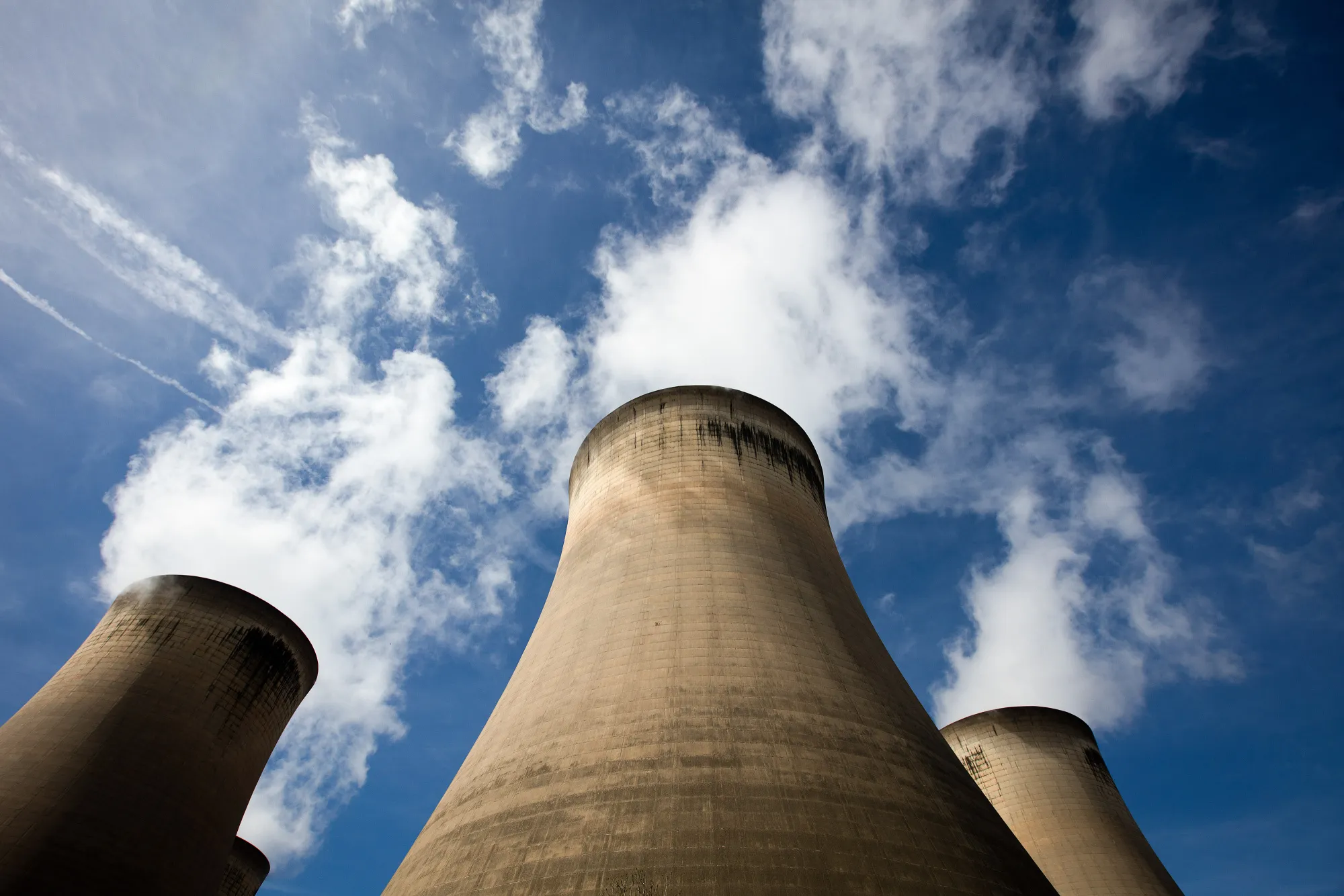 Cooling towers stand near Selby, U.K.