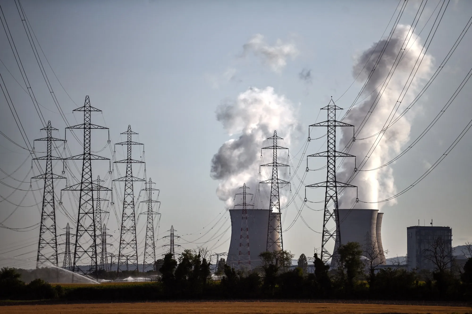 Steam rises from the cooling towers of a&nbsp;nuclear power plant in Saint-Vulbas, France.