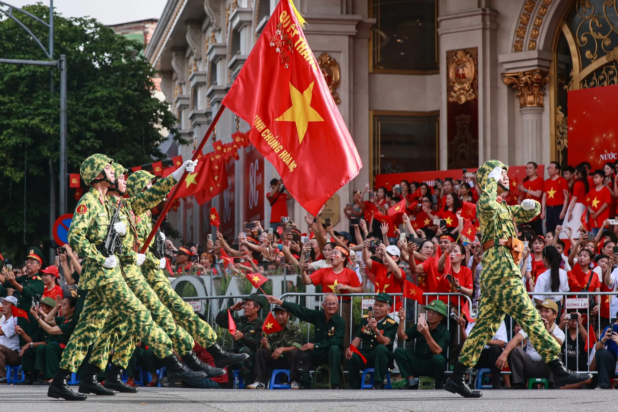 Vietnamese People’s Army soldiers during a military parade in Hanoi on Sept. 2.
