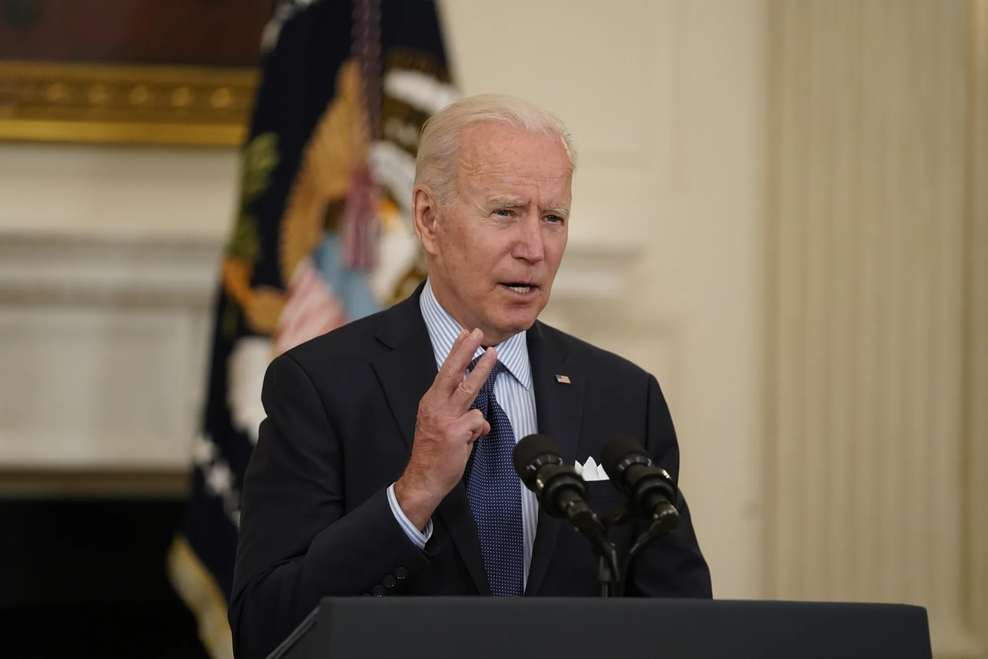 Joe Biden speaks at the White House on May 4.