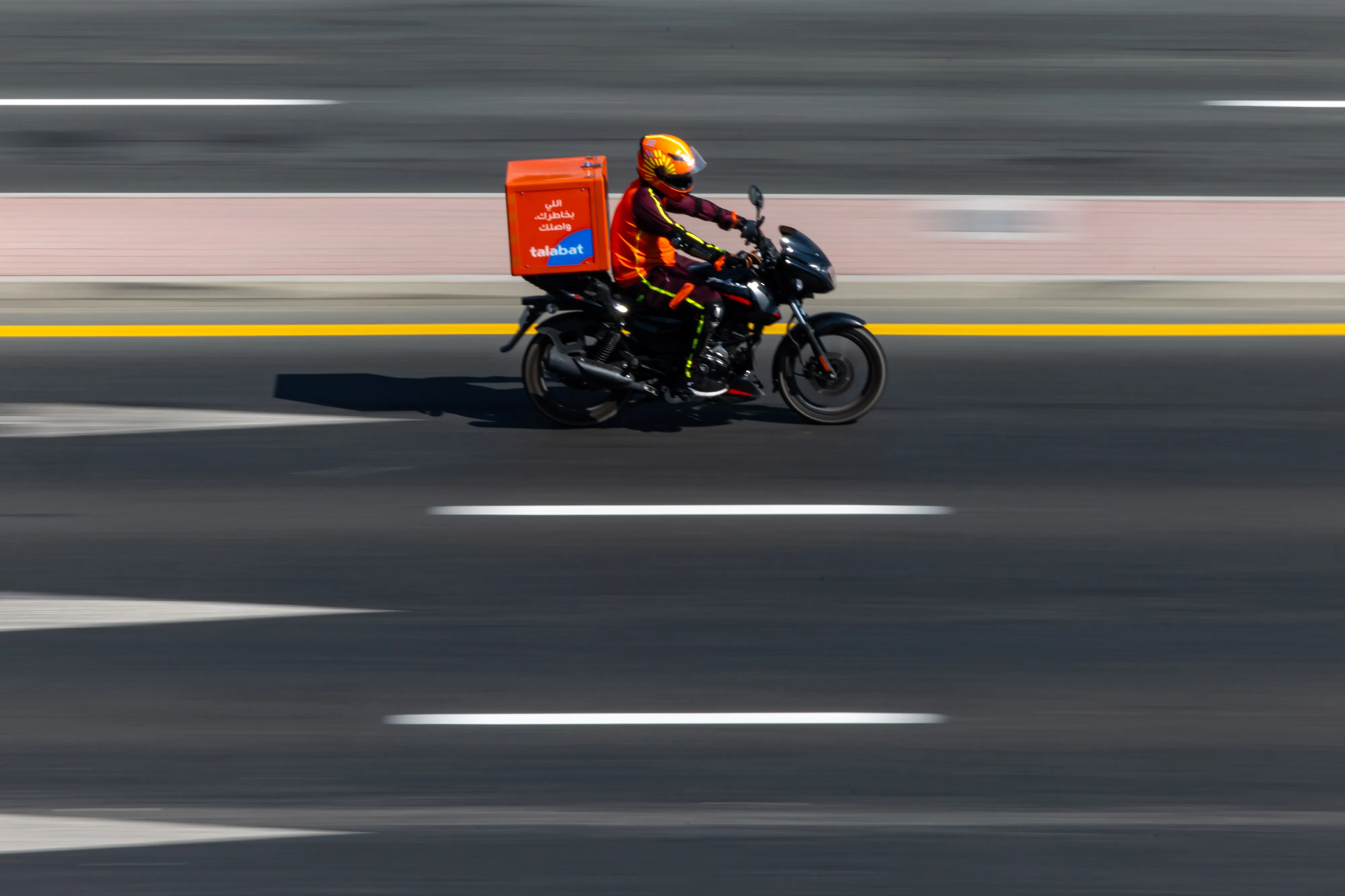A Talabat delivery rider in Dubai.