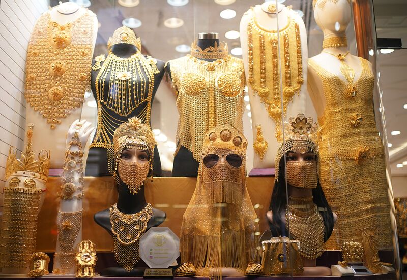 A gold store in the Dubai Gold Souk in Deira.