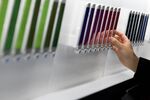 Product displays inside a Samsung Electronics Co. store
