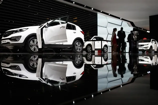 A Kia Sportage SUV at the Paris Motor Show on Oct. 3