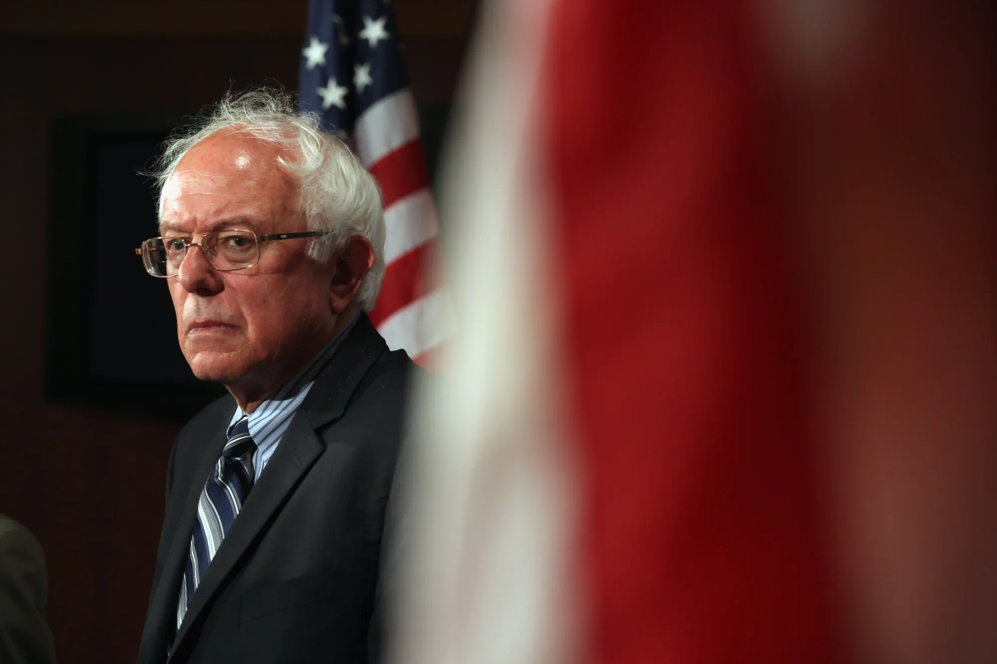 Senator Bernie Sanders holds a news conference to introduce new legislation on Sept. 14, 2011 in Washington.