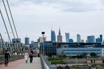 Skyscrapers on the skyline near the Witokrzyski Bridge in Warsaw, Poland, on Tuesday, April 2, 2024. Polish inflation fell to the central bank’s target for the first time in three years in March even as policymakers are expected to keep interest rates steady due to concerns over resurgent price growth later in 2024.