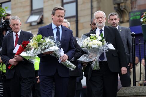 Cameron and Corbyn in Birstall.