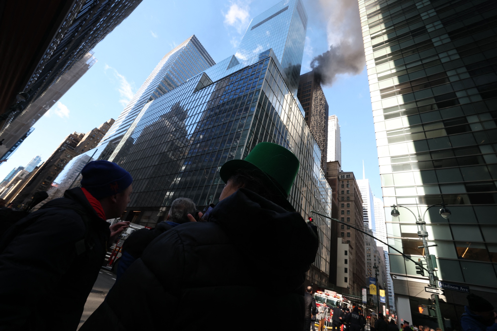 NYC Building Fire Sends Smoke Billowing Near Parade Route