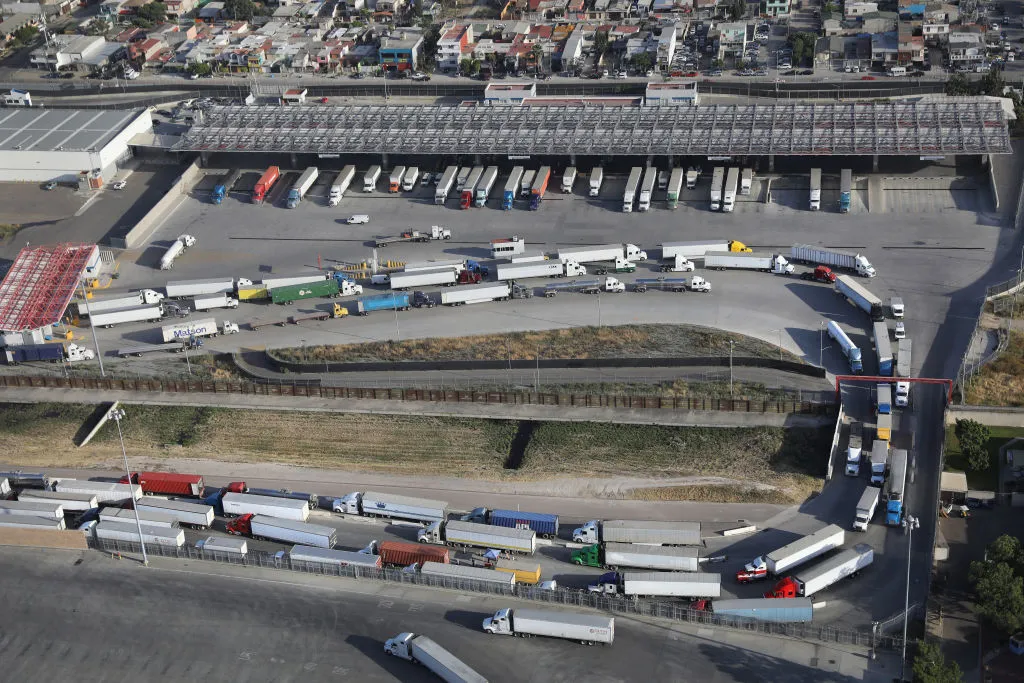 Traffic from Mexico into California.