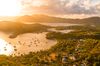 Sunset over English Harbour view from Shirley Heights, Antigua.