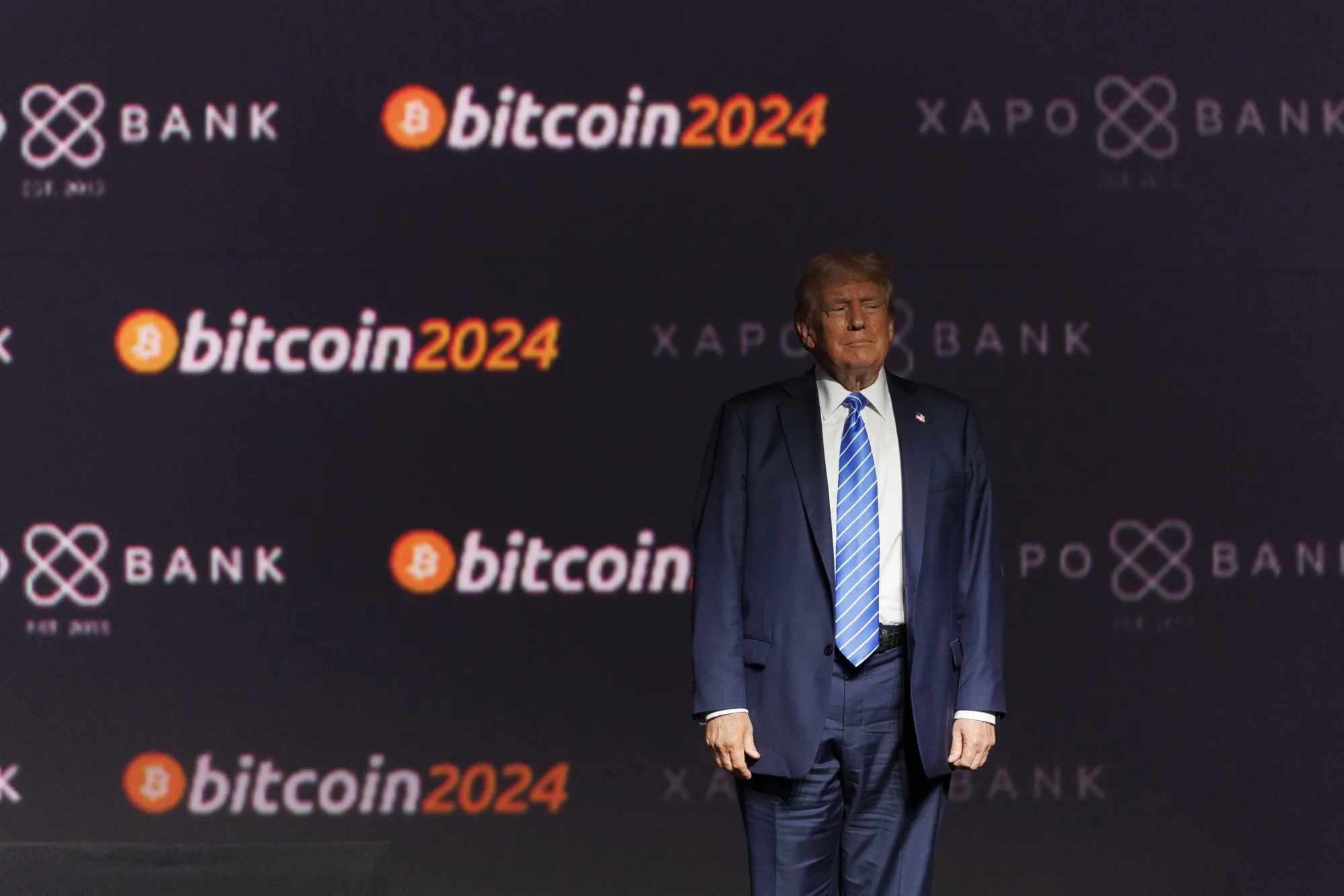 Donald Trump at the Bitcoin 2024 conference in Nashville on July 27.
