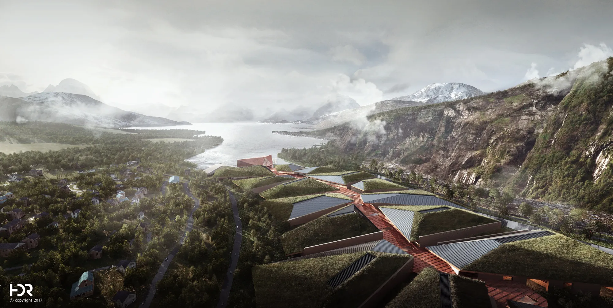 A rendering of the Kolos data center
