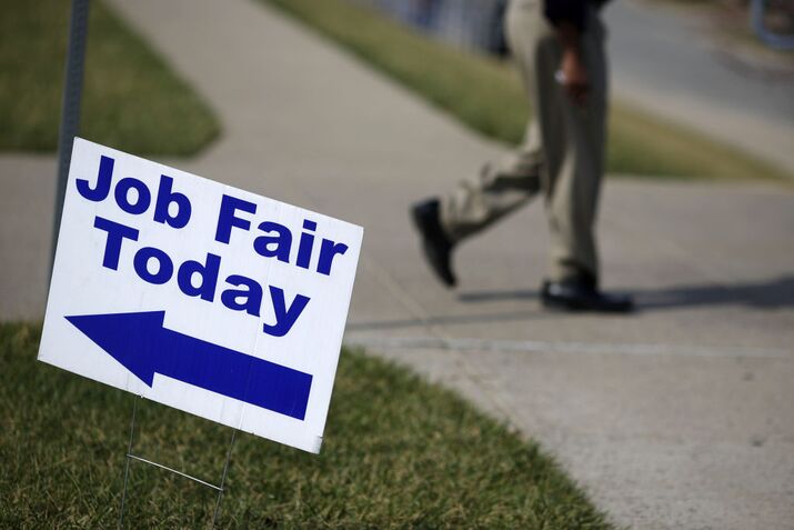 Inside A Job News USA Career Fair As Jobless Claims Figures Are Released