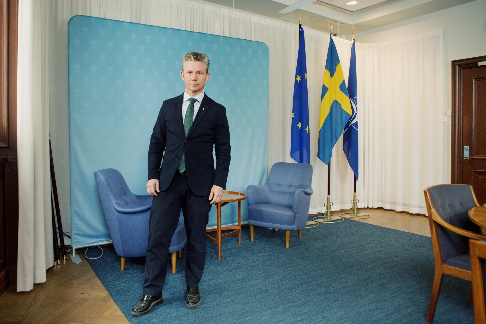 Sweden's Defence Minister Pal Jonson in Stockholm, on May 20.