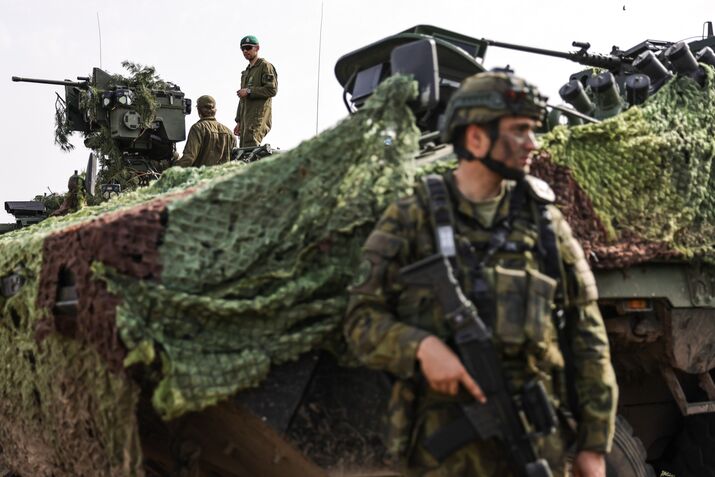 European soldiers take part in an urban combat training exercise in Germany in 2024.
