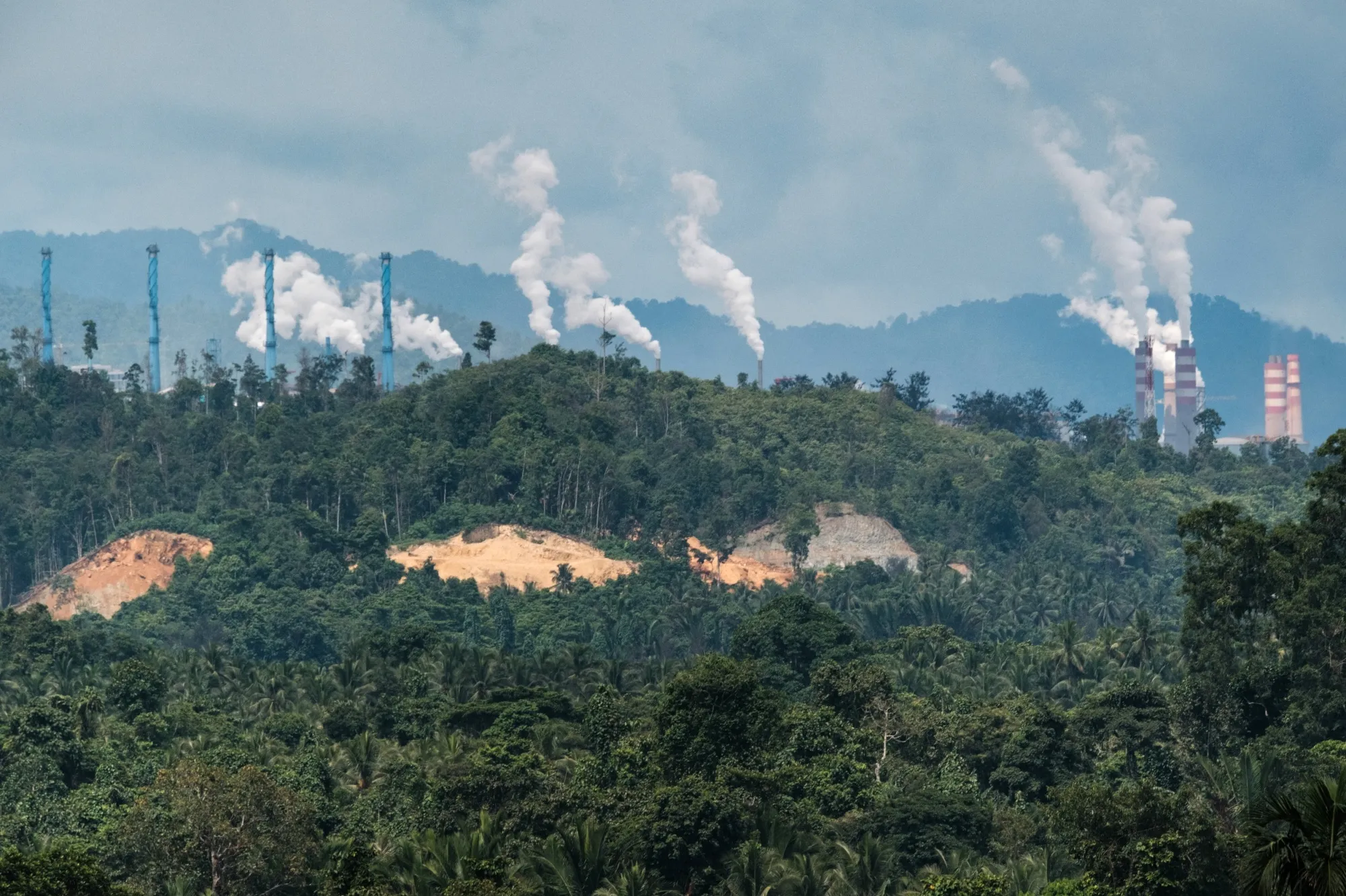 The Weda Bay Industrial Park and surrounding area in Central Halmahera, North Maluku, Indonesia.