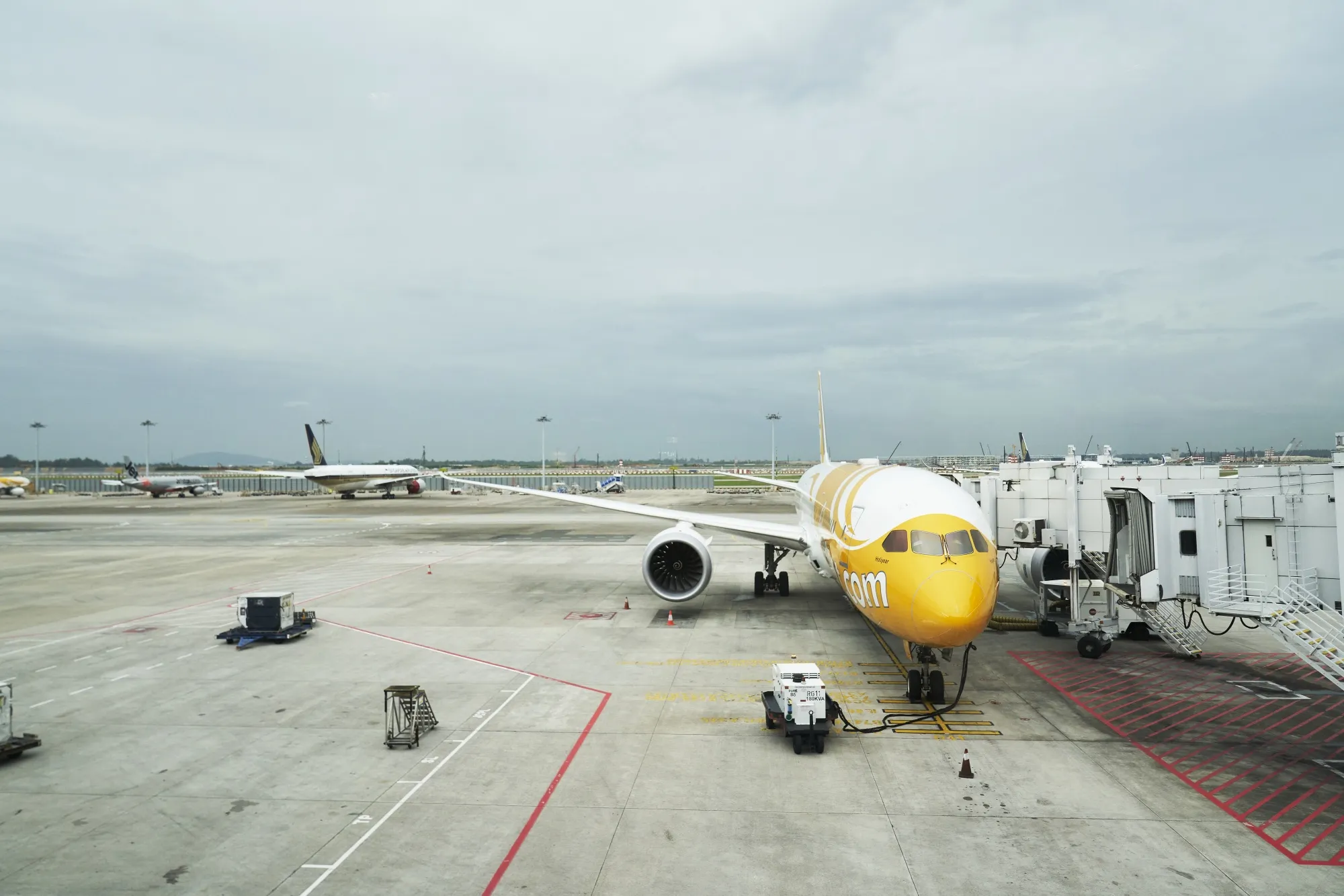 An aircraft of Scoot at Changi Airport in Singapore in 2020.